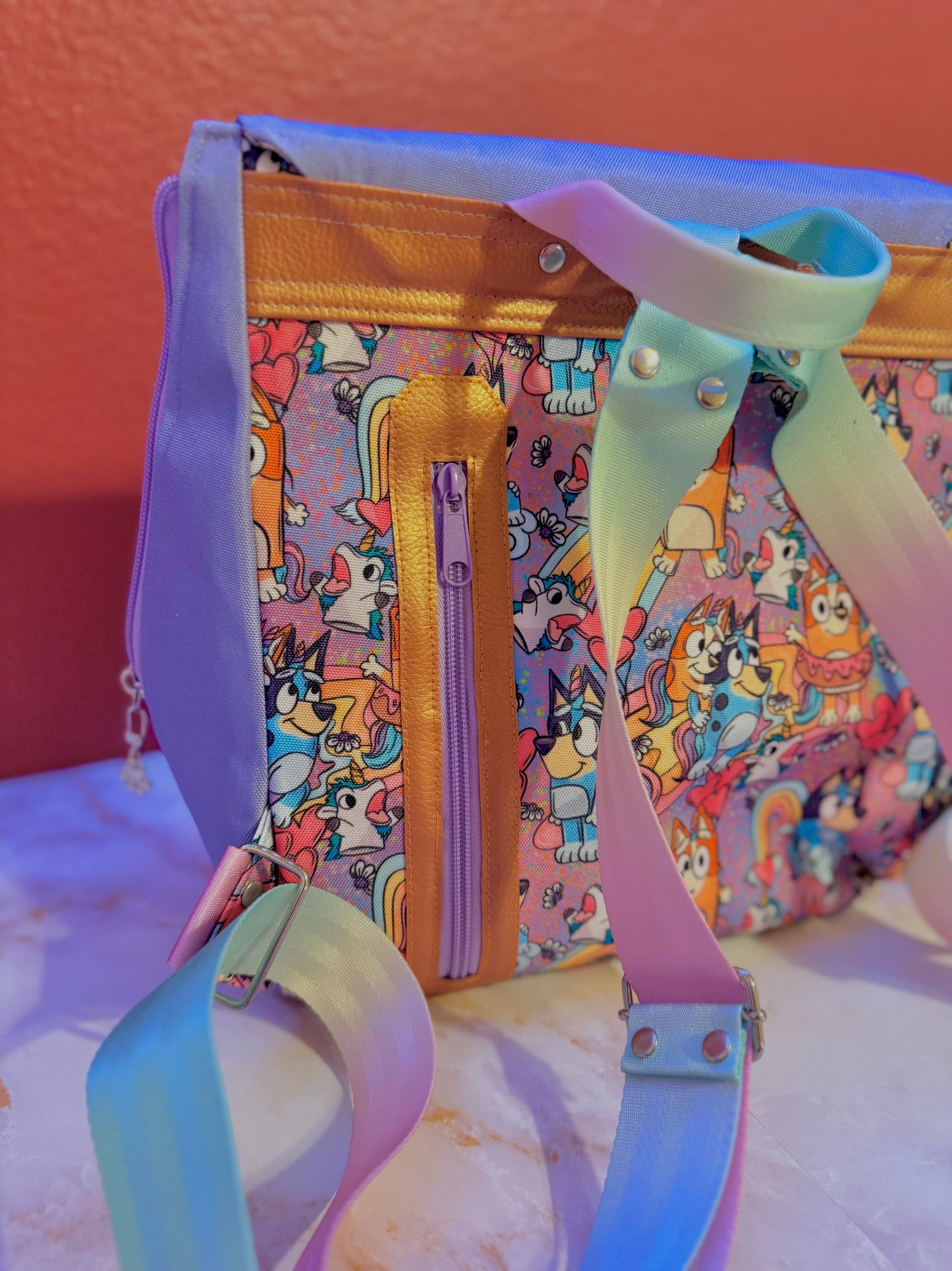 Unicorns & Heelers & Rainbows, Oh My! - Bigger Inside Canvas Backpack