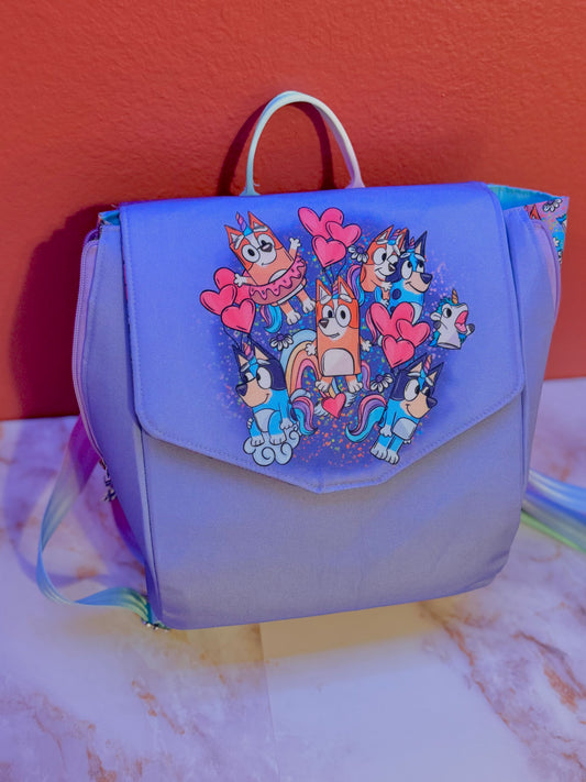 Unicorns & Heelers & Rainbows, Oh My! - Bigger Inside Canvas Backpack