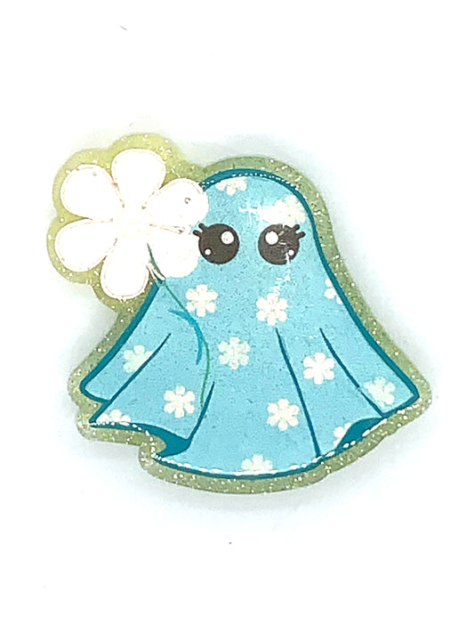 Flower Ghost Badge Reel Topper